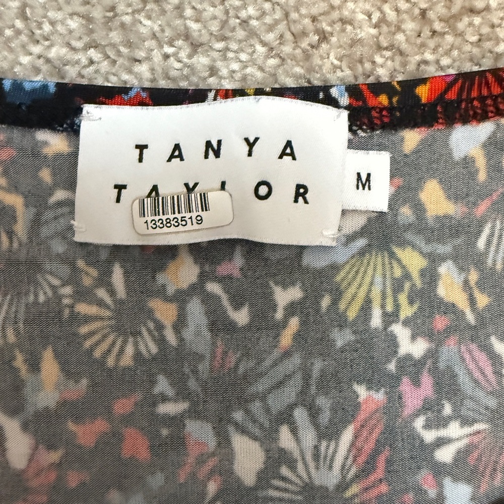 Tanya Taylor Multicolor Floral Effie Ruched Dress - size Medium - Picture 10 of 16